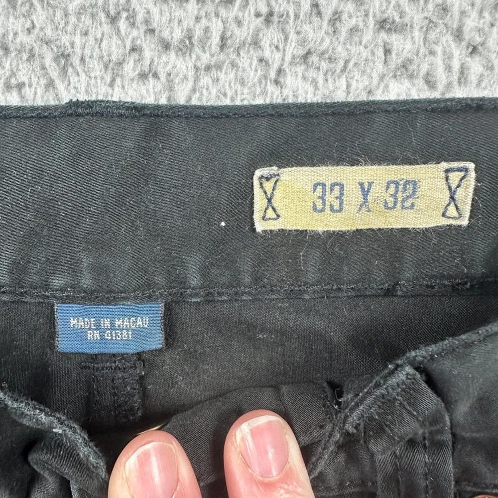 Polo Ralph Lauren Vintage 750 Bootcut Pants Men 33x32 (Fits 33x29) Black Stretch